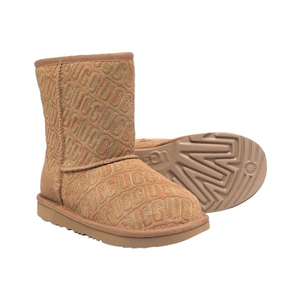 UGG Classic II Graphic Stitch Logo Brown Winter Boots 
Toddler Size 9